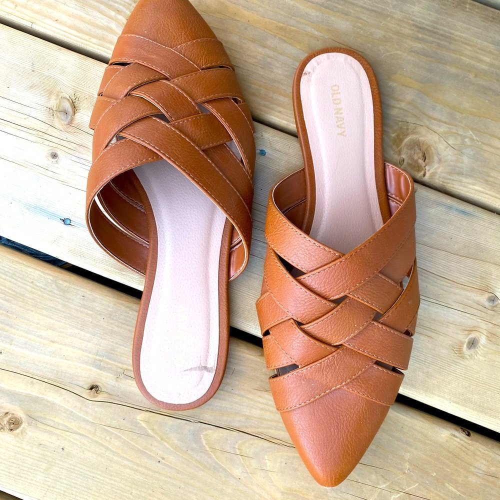 Old Navy Woven Brown Mules